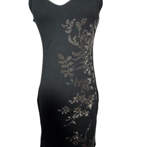 ZARA Size Small Stretch Knit shimmer midi dress Black sleeveless NEW - Picture 8 of 12